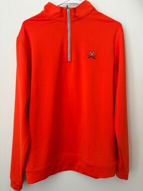 Peter Millar Bright Orange 1/4 Zip Pullover UVA